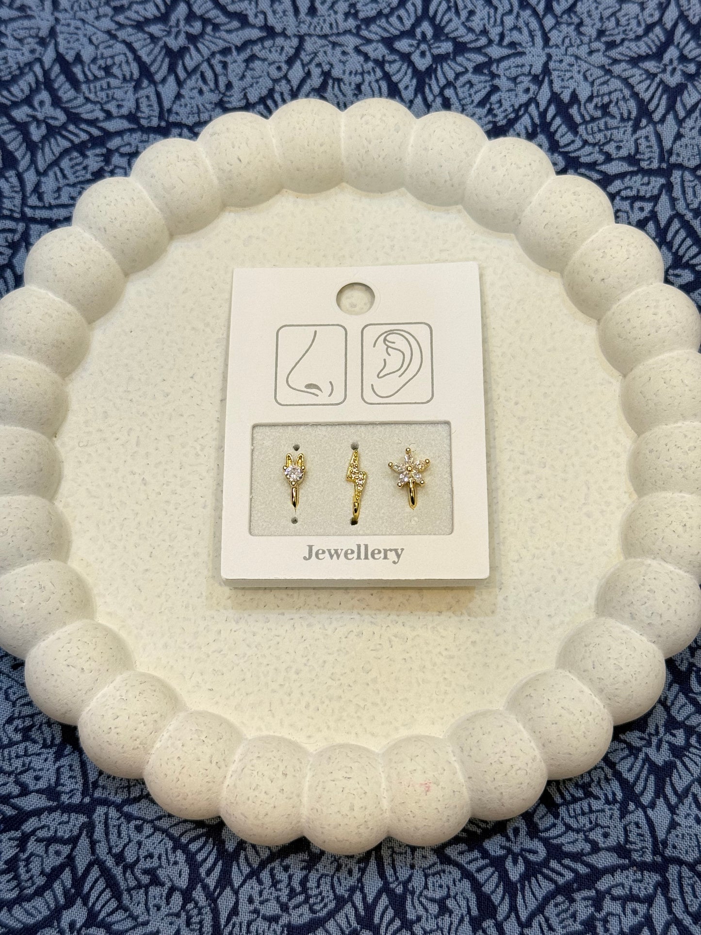 Heart, Lightning & Star studs