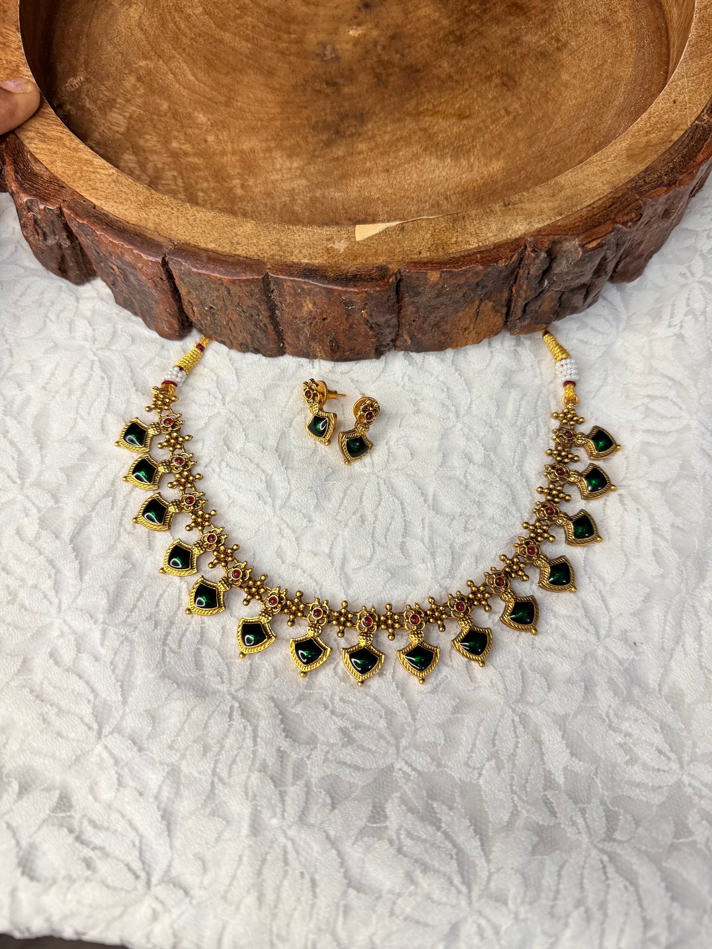 Green Enamel Kerala
Palakka Necklace