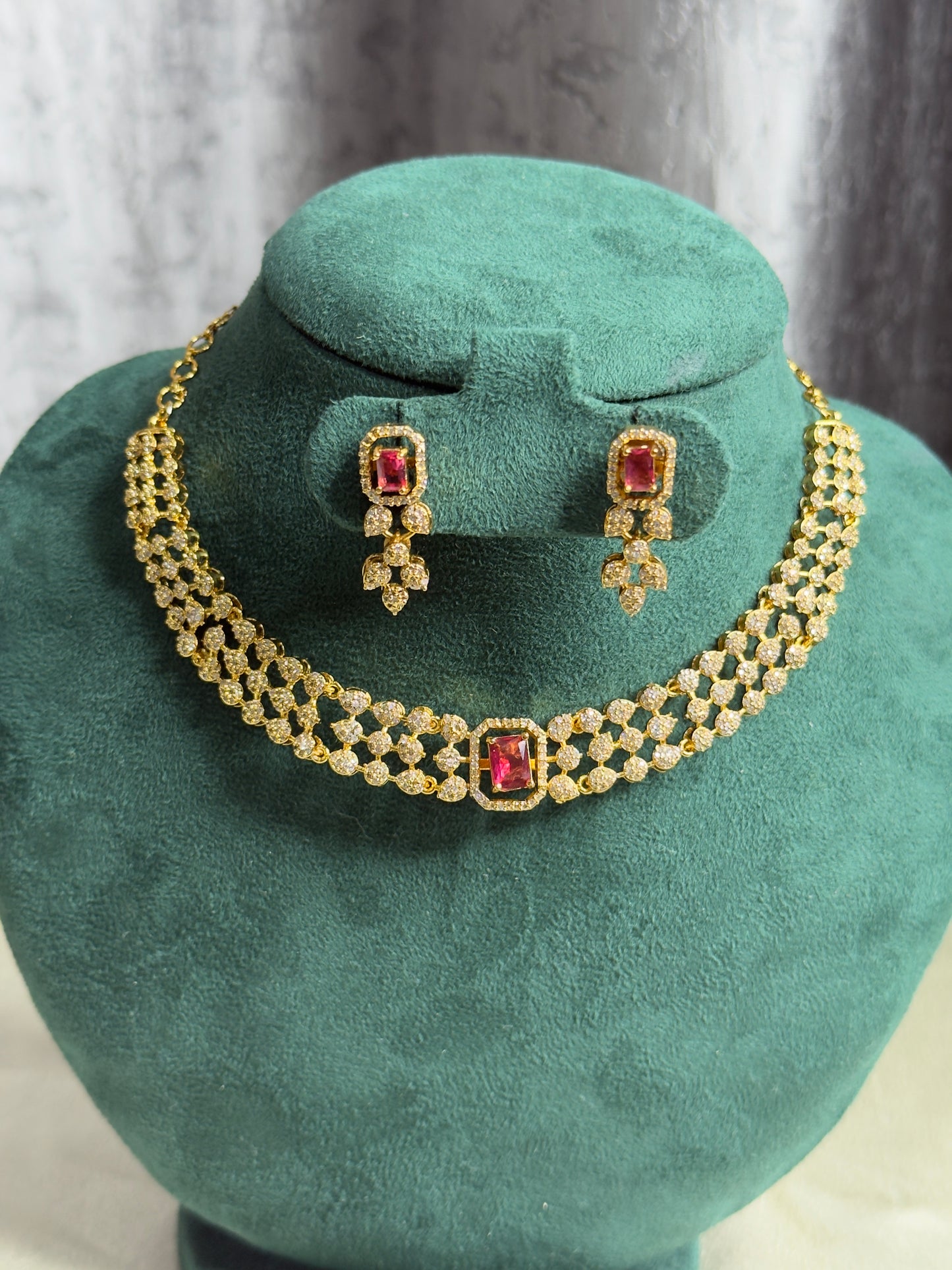 AD Stone Changeable Necklace Set