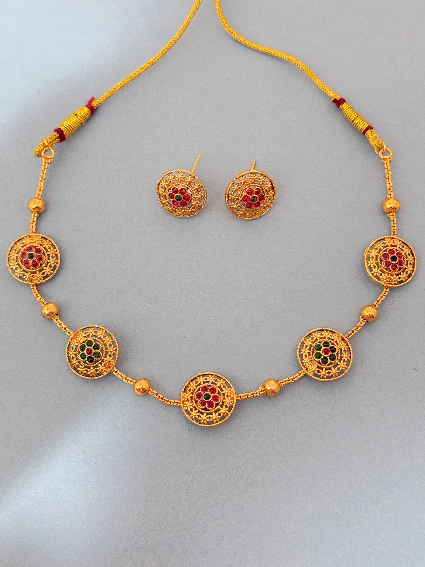 Multicolor Gahana Antique Jewellery Set