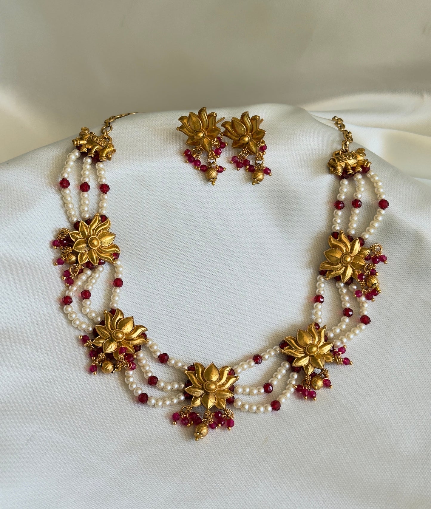 Golden Lotus 3 Layer Pink Chocker