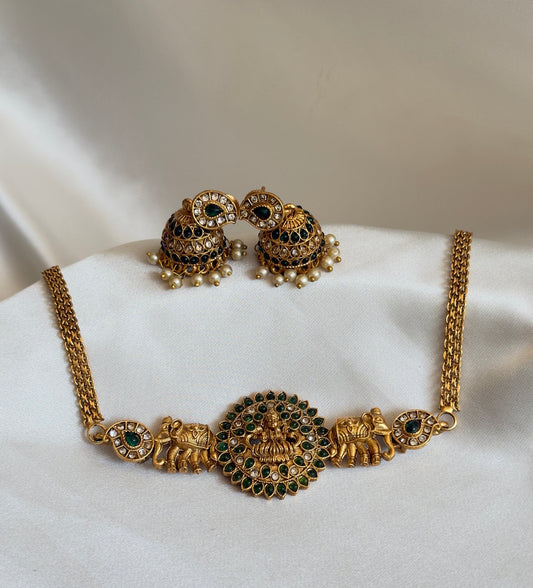 Elephant Lakshmi Chocker Green
