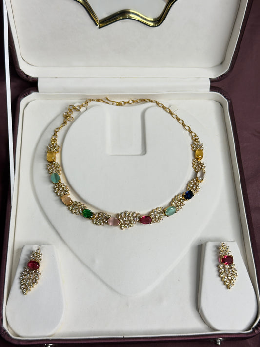 Navaratna Stone Ad Necklace
