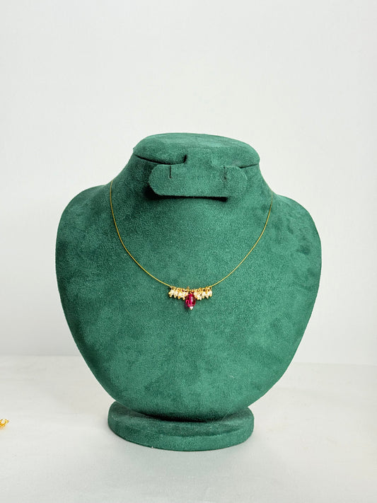 Minimal Ruby Pendant Necklace
