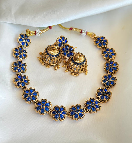 Classic Floral Sapphire Necklace