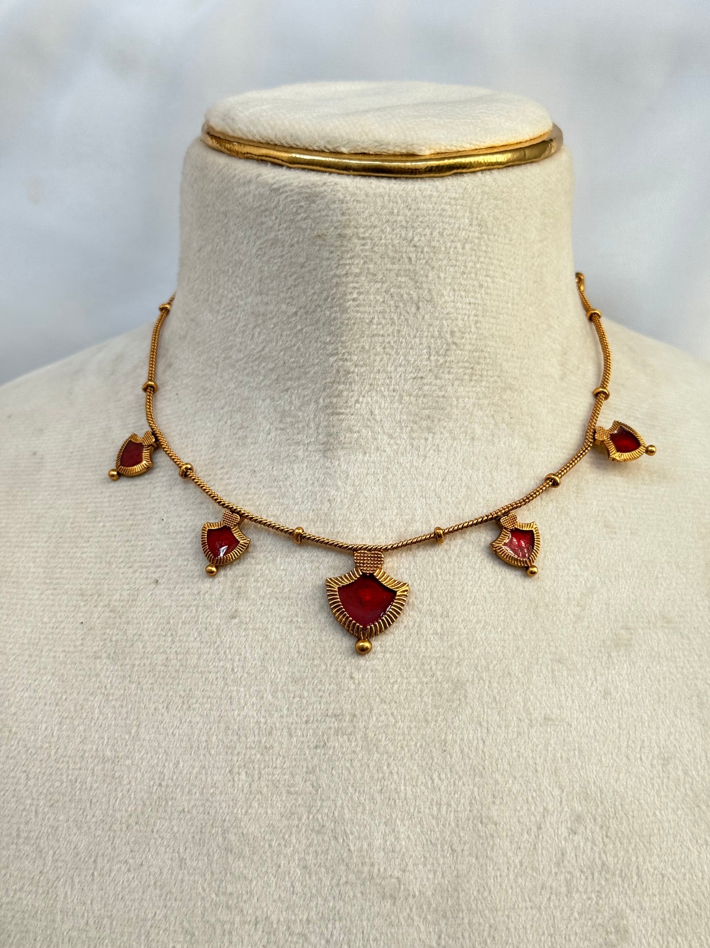 Simple Red Necklace set