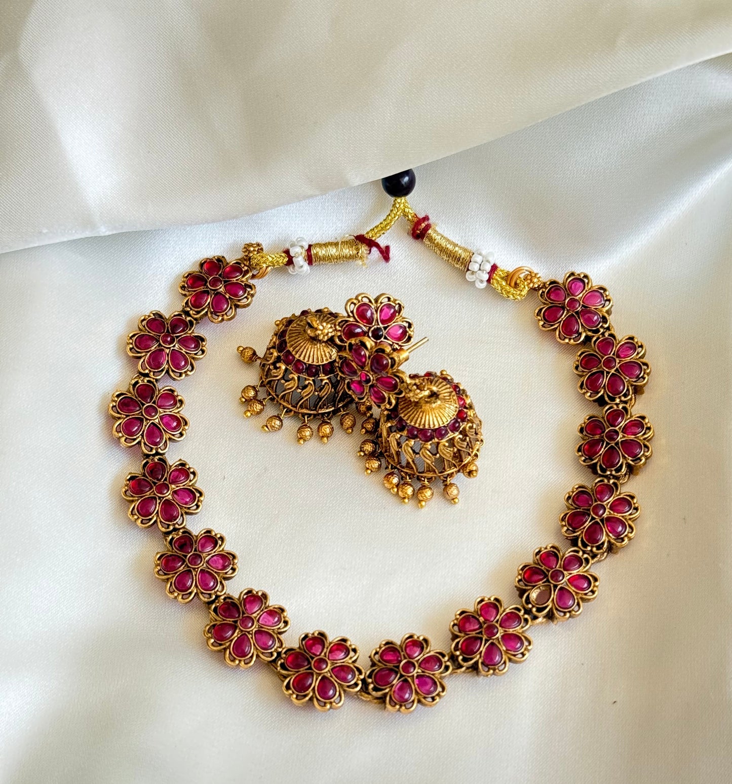 Classic Floral Ruby Necklace
