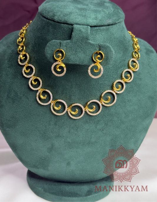 American Diamond Circle Motif Necklace