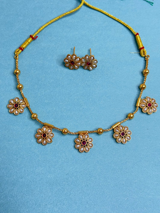 Pearl Blossom Necklace Set