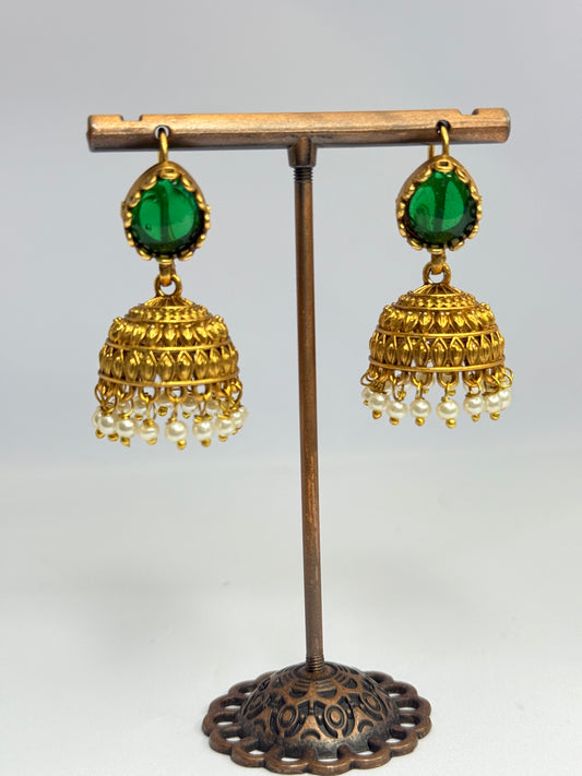 Drop Jhumka Green