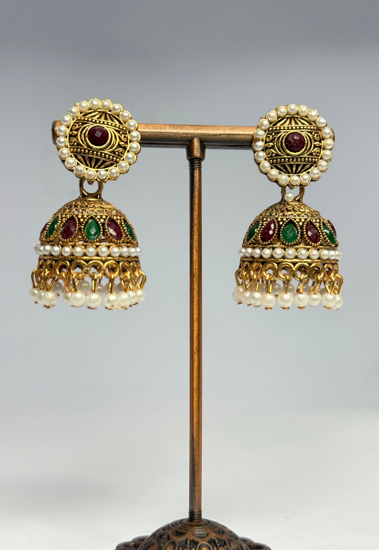 Ethinic Pearl Jhumka set