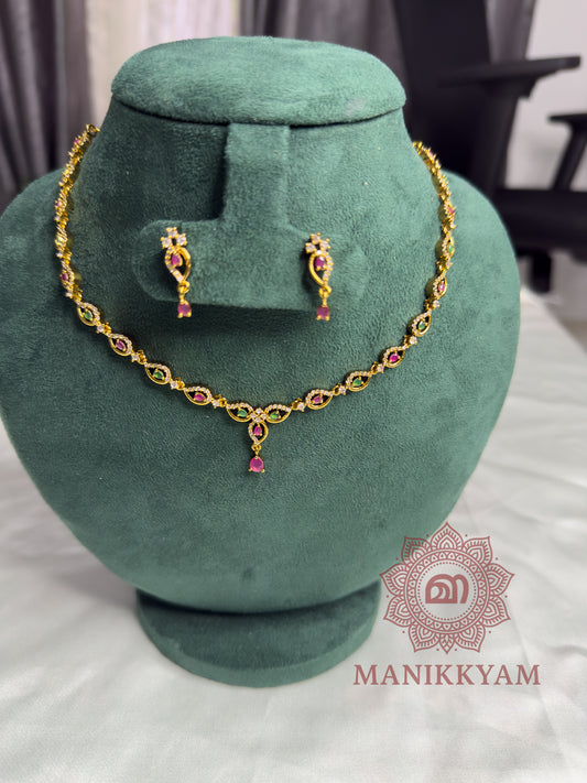 New drop leaf ruby AD
stone necklace