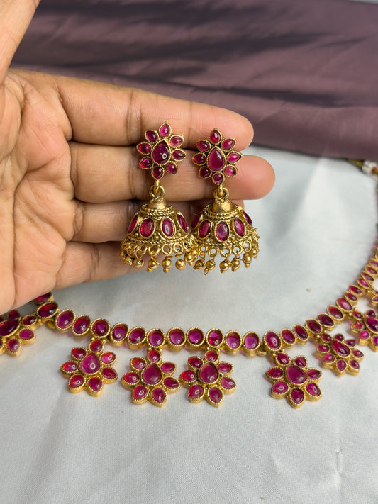 Elegant Flower Necklace Set